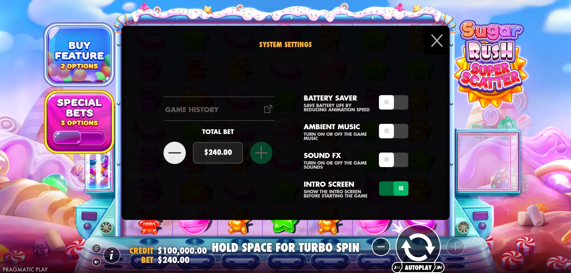 RTP y Estad&iacute;sticas de Sugar Rush Super Scatter