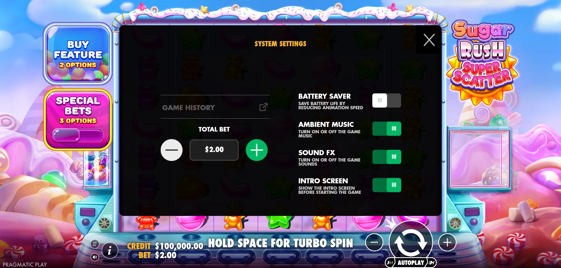 Doble o Nada (Double-or-Nothing) &mdash; sugar rush super scatter